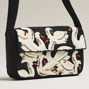 NWT Anthropologie The Fiona Beaded Bag - Swan